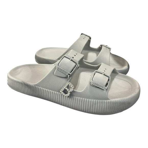 Bebe Marbella Gray Slip On Sandals Size 9 - Picture 1 of 7